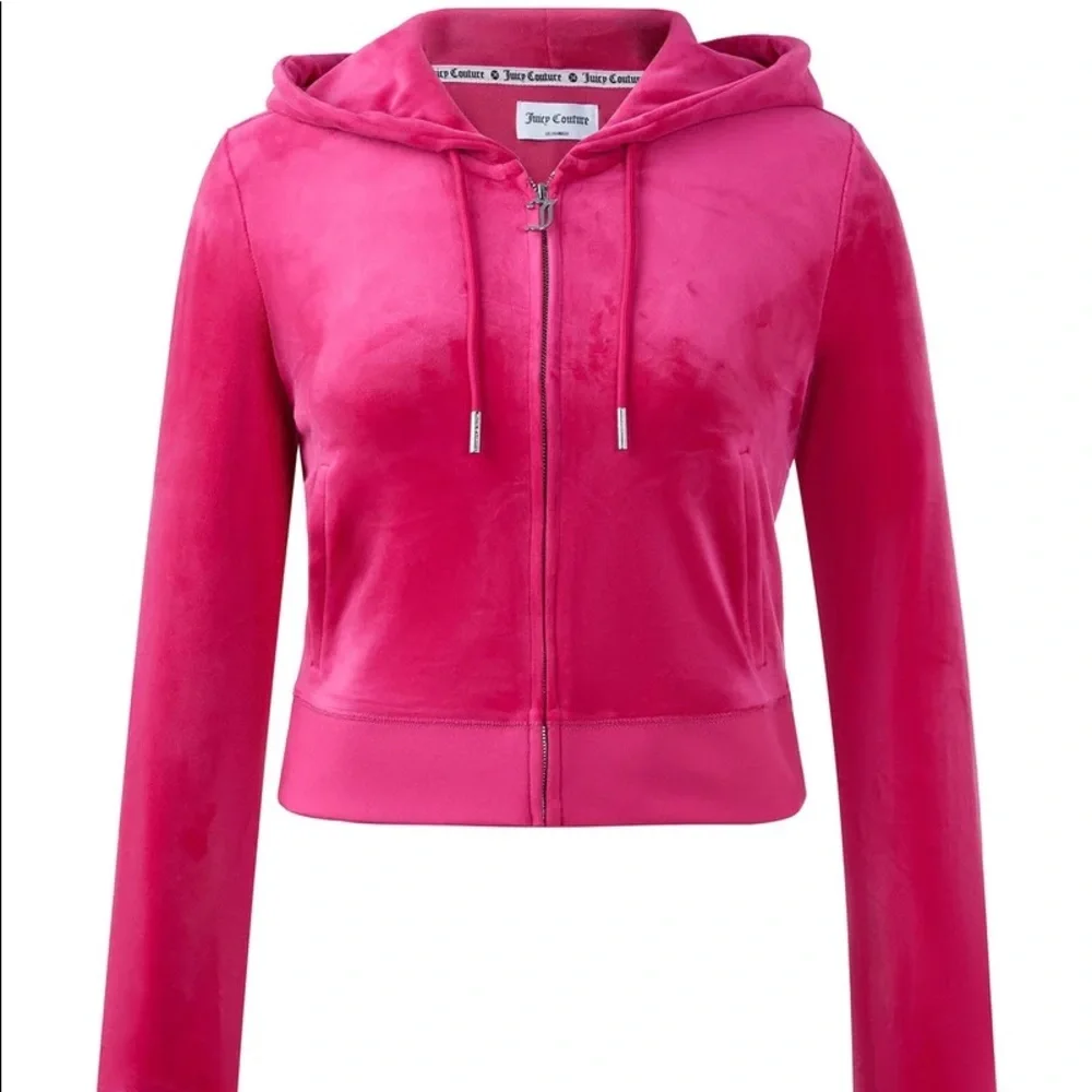 Juicy Couture OG BIG BLING VELOUR HOODIE Hot Pink - Picture 5 of 16